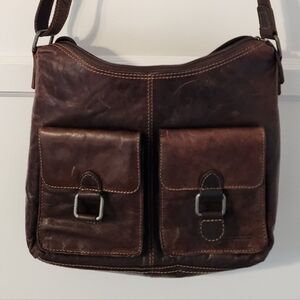 Jack Georges Voyager Hobo Crossbody Leather Bag